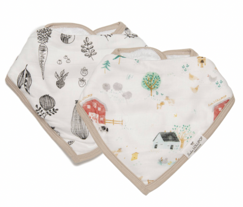 LouLou Lollipop Muslin Bib, Animal Farm