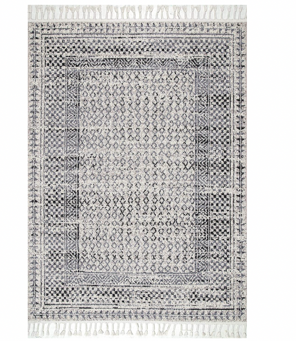 nuLoom Claudia Diamond Tassel Rug ,3x5, Ivory/Multi