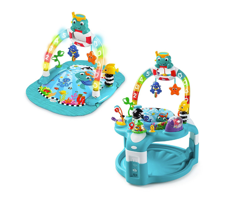 Baby Einstein 2-in-1 Lights & Sea Activity Gym, Saucer, & Playmat