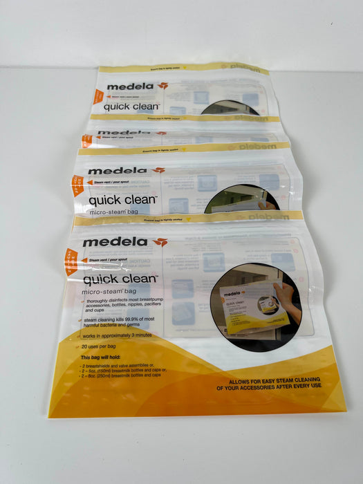 used Medela Quick Clean Micro Steam Bags, Box of 5