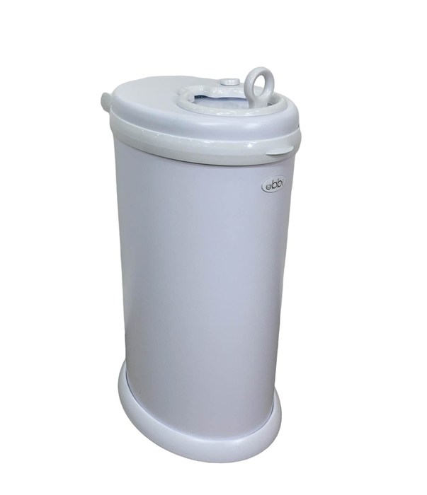 secondhand Ubbi Diaper Pail, Matte White