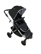 used Mockingbird Single to Double Stroller, 2023, Silver with Black Leather, Watercolor Drops, Black