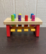 secondhand Melissa & Doug Deluxe Pounding Bench Wooden Toy