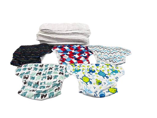 used Mama Koala 5 Pack Cloth Diapers With Inserts