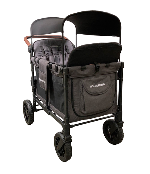 used Wonderfold W4 Luxe Quad Stroller Wagon, 2023, Charcoal Grey with Black Frame