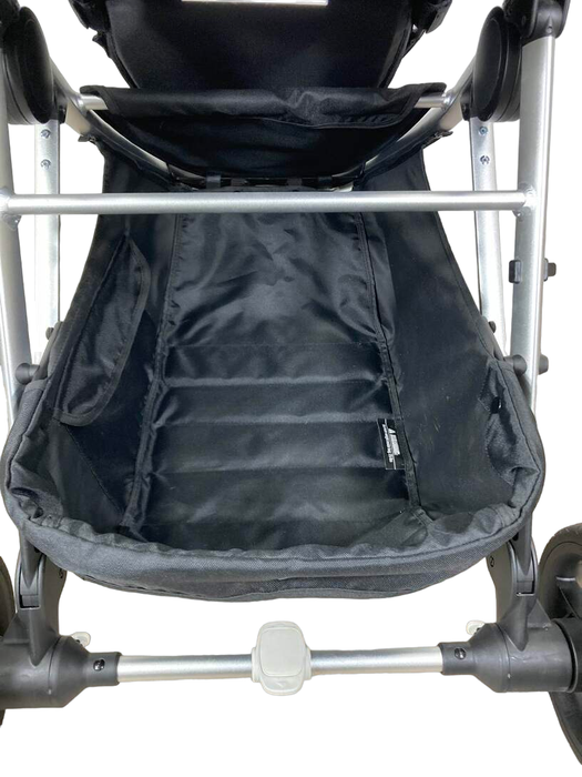 Mockingbird Single Stroller, 2023, Black, Windowpane, Silver With Black Leather