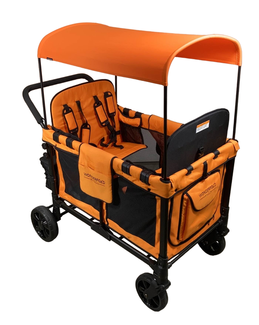 used Wonderfold W4 Multifunctional Quad Stroller Wagon, 2021, Sunset Orange