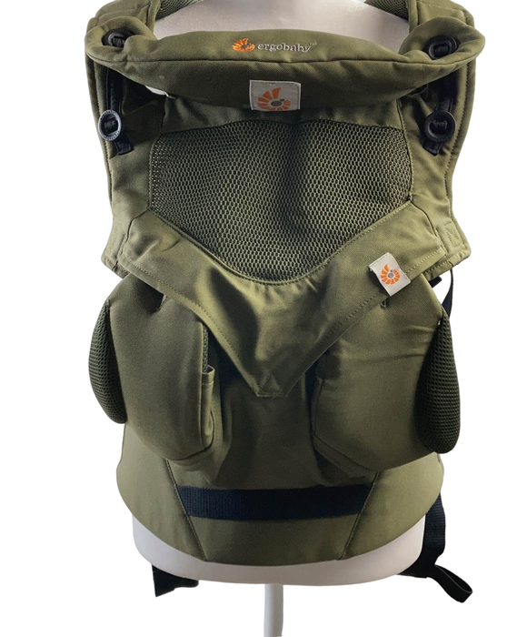 secondhand Ergobaby Four Position 360 Baby Carrier, Khaki Green