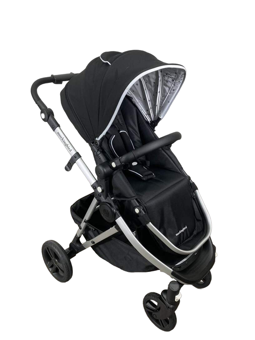 used Mockingbird Single Stroller, 2023, Black, Watercolor Drops, Silver With Black Leather