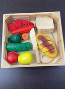 secondhand Melissa & Doug Cutting Food- Wooden Play Food