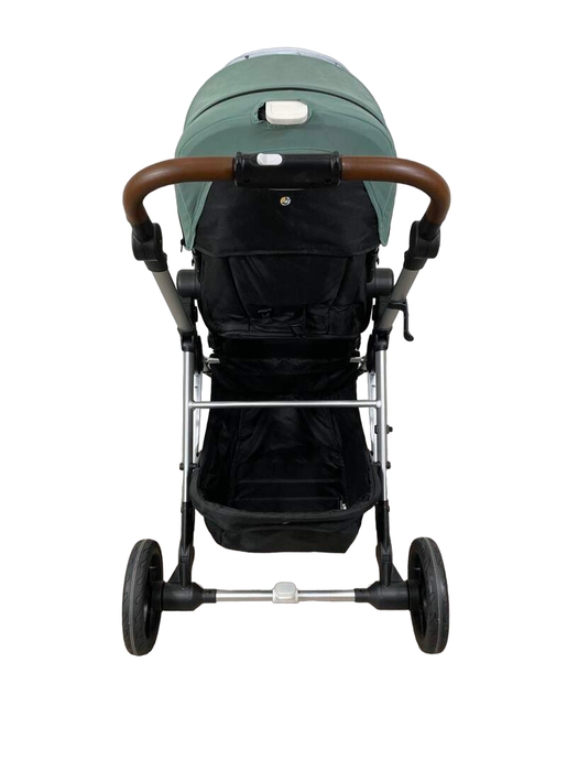 Mockingbird Single Stroller, 2023, Sage, Watercolor Drops, Silver With Penny Leather