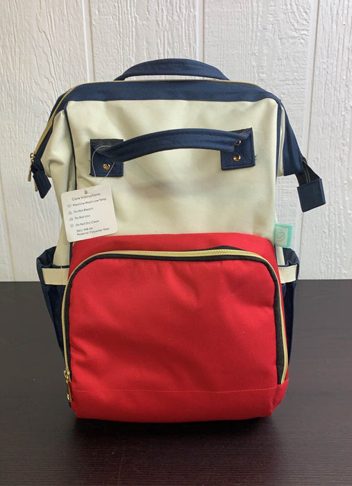 used AFBP Sydney Breast Pump Backpack, Navy red and cream