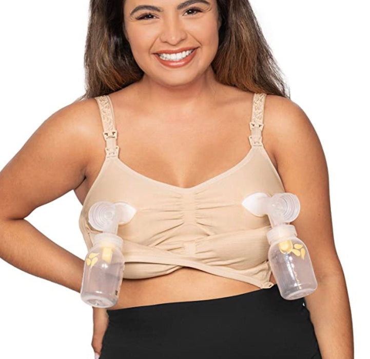 used Kindred Bravely Sublime Hands-Free Pumping & Nursing Bra, Beige, Busty, X-Large