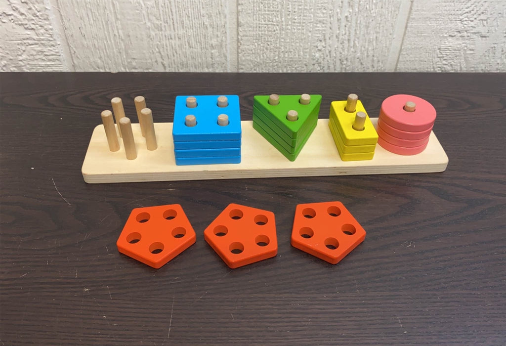 secondhand Wooden Shape Sorter Activity Board