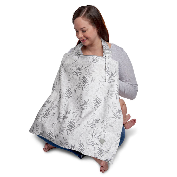 used Boppy Nursing Cover, Grey Ferns