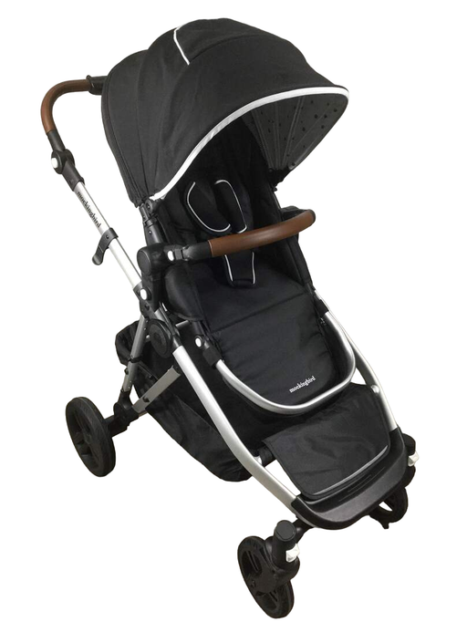 used Mockingbird Single to Double Stroller, 2022, Silver with Penny Leather, Watercolor Drops, Black