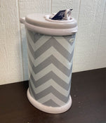 used Ubbi Diaper Pail, Grey Chevron