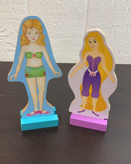 secondhand Melissa & Doug Disney Princess Deluxe Wooden Magnetic Dress-Up Set