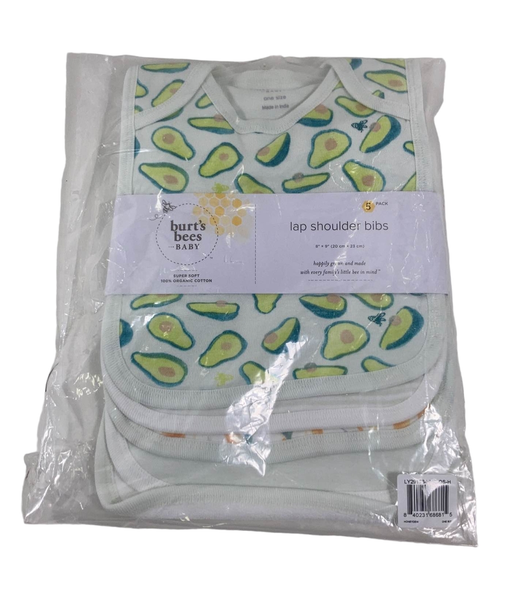 used Burt's Bees Baby Organic Lap Shoulder Bib, 5 Pack