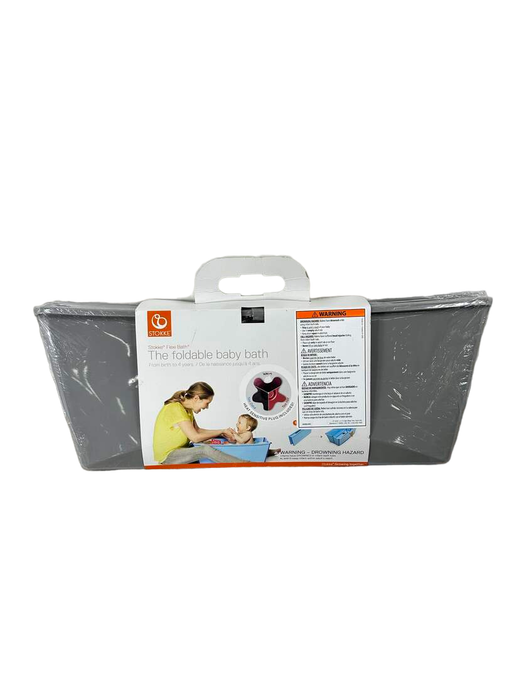 used Stokke Flexi Bath Foldable Baby Bathtub, Light Gray, Regular