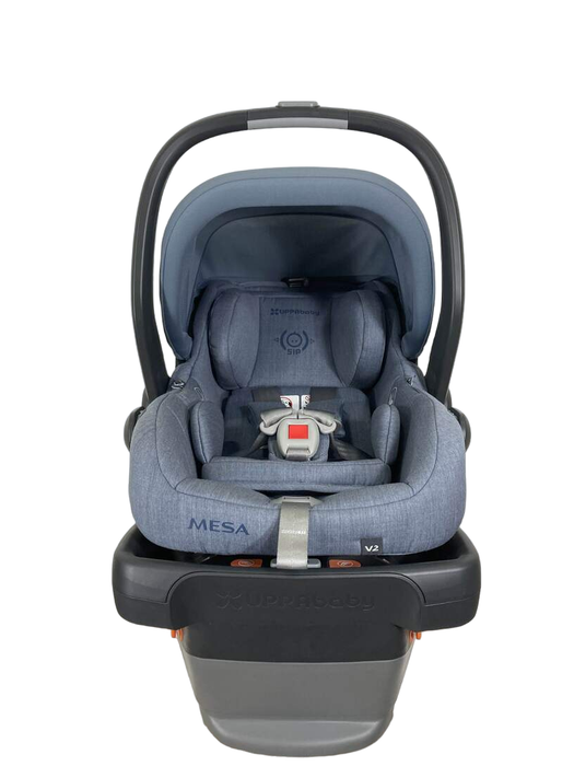 used UPPAbaby MESA V2 Infant Car Seat, 2023, Gregory (Blue Melange Merino Wool)