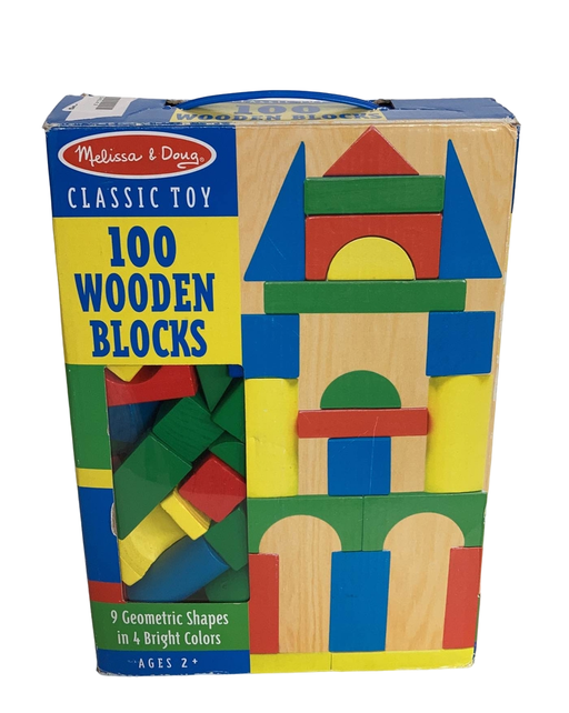 used Melissa & Doug Wooden Building Blocks Set