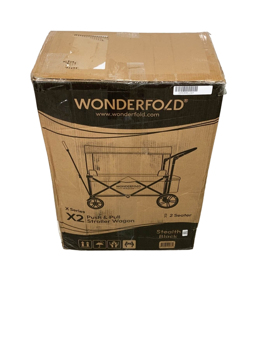 used Wonderfold X2 Push + Pull Double Stroller Wagon, 2022, Stealth Black