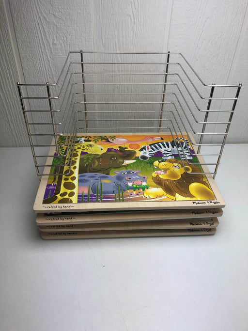 used BUNDLE Melissa & Doug Wooden Puzzles, With Rack