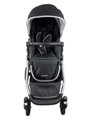 secondhand Mockingbird Single to Double Stroller, 2022, Silver with Black Leather, Watercolor Drops, Black