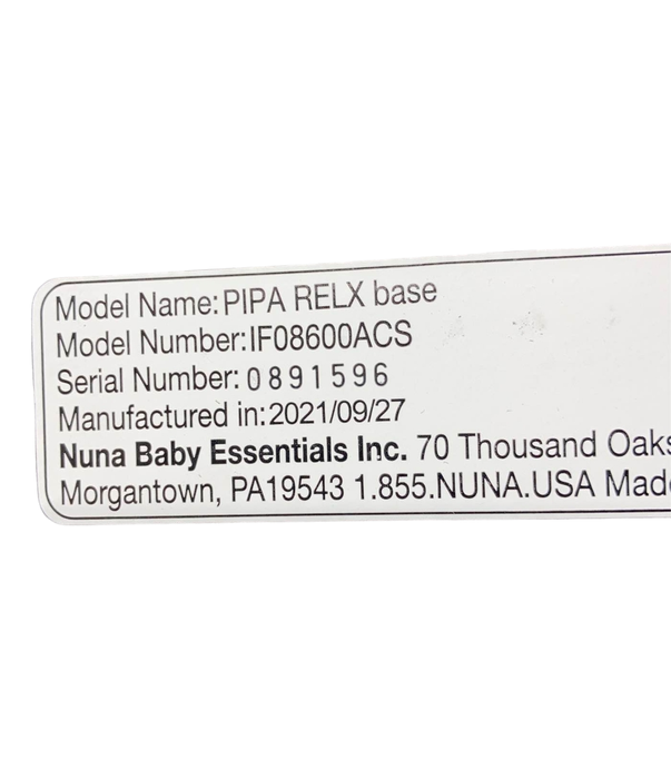 used Nuna RELX Infant Car Seat Base, 2021