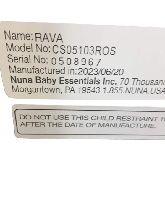 Nuna RAVA Convertible Car Seat, Rose, 2023