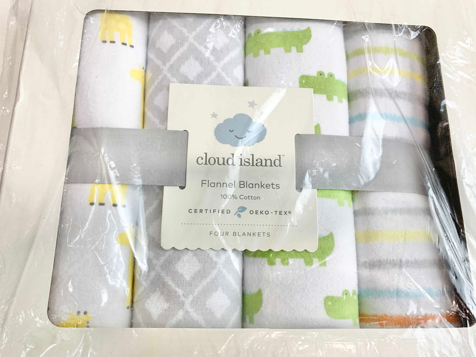 secondhand Cloud Island Swaddle Blankets, Flannel 4 pack