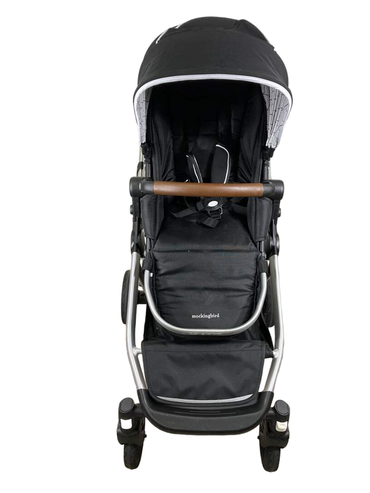 secondhand Mockingbird Single to Double Stroller, 2023, Silver with Penny Leather, Windowpane, Black