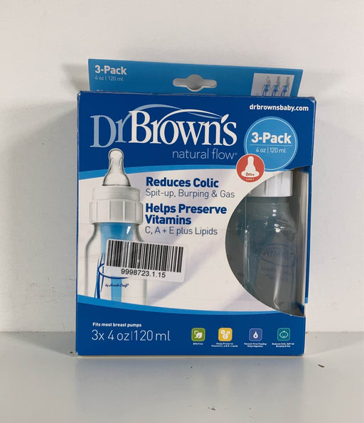 used Dr. Brown's Natural Flow Original Anti-Colic Bottles 3-Pack, 4oz