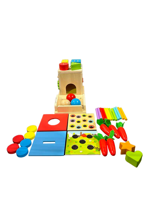 used Justwood 8-in-1 Montessori Wooden Cube