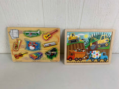 used BUNDLE Melissa & Doug Wooden Puzzles