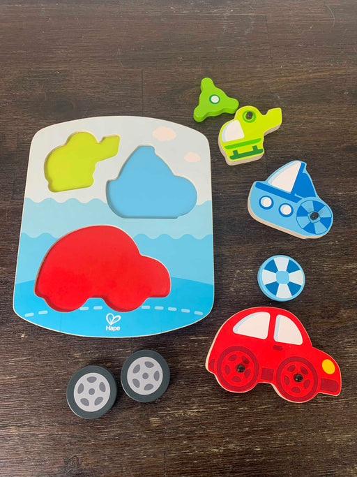 secondhand Hape Dynamic Vehicle Puzzle