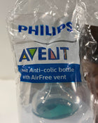 secondhand Philips Avent Anti-Colic Bottles With AirFree Vent, 4oz, Clear, Single