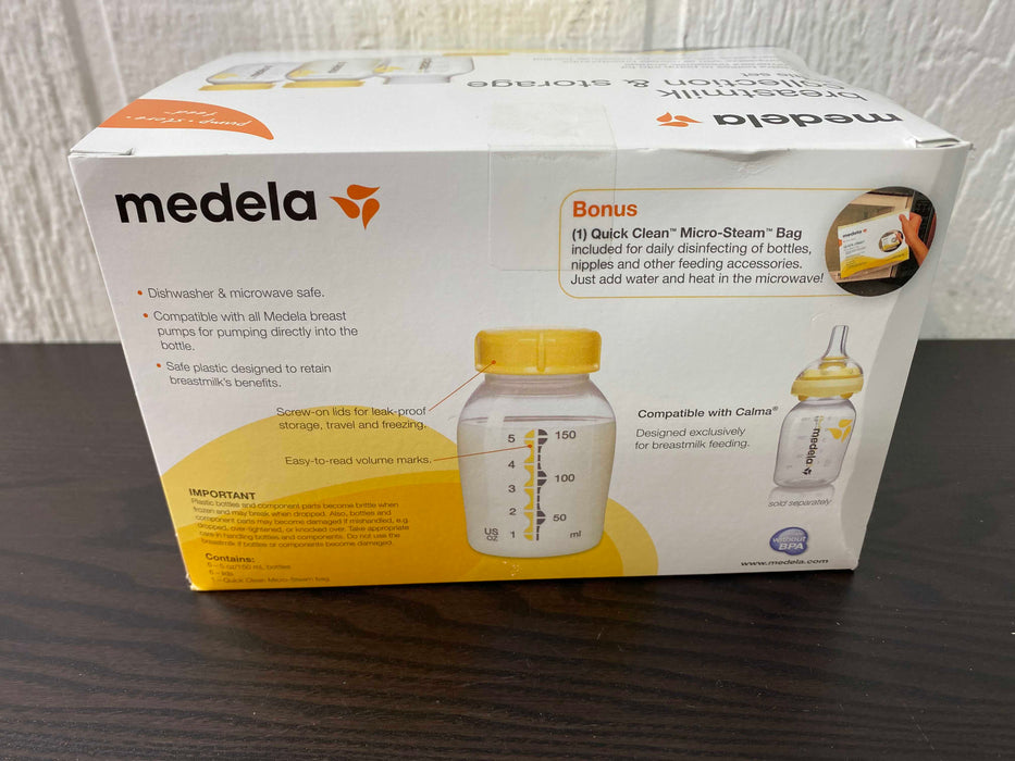 secondhand Medela Breast Milk Collection and Storage Bottles with Solid Lids - 6pk/5oz