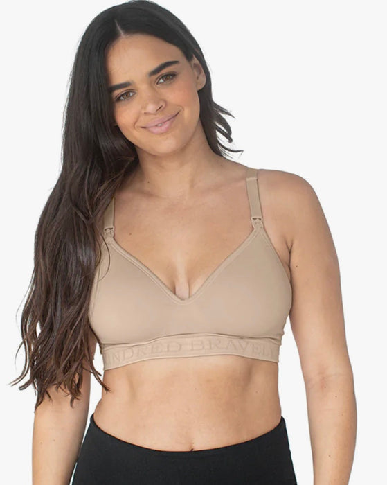 used Kindred Bravely Signature Sublime Contour Nursing & Maternity Bra, Medium, Beige, Regular