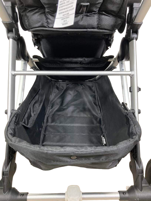 Mockingbird Single Stroller, 2023, Black, Windowpane, Silver With Black Leather