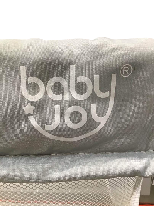 Baby Joy Lightweight Foldable Travel Crib, Silver