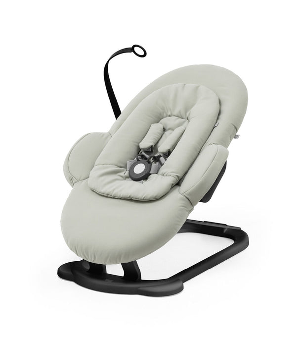 used Stokke Steps Bouncer, Soft Sage Black Chassis