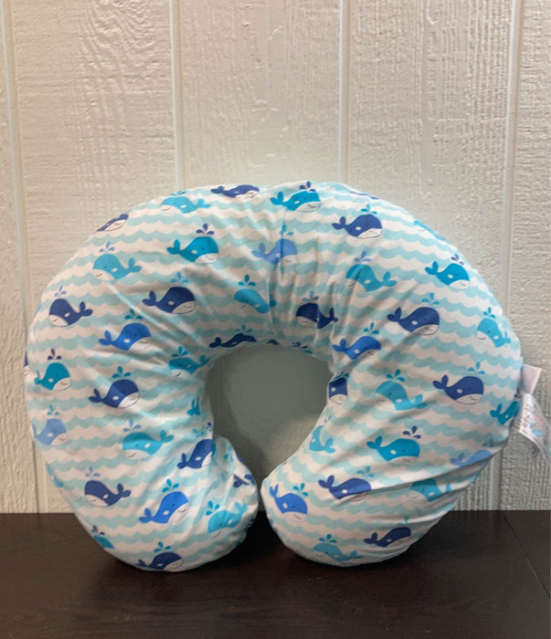 secondhand Boppy Luxe Nursing Pillow, Whale Watch Blue