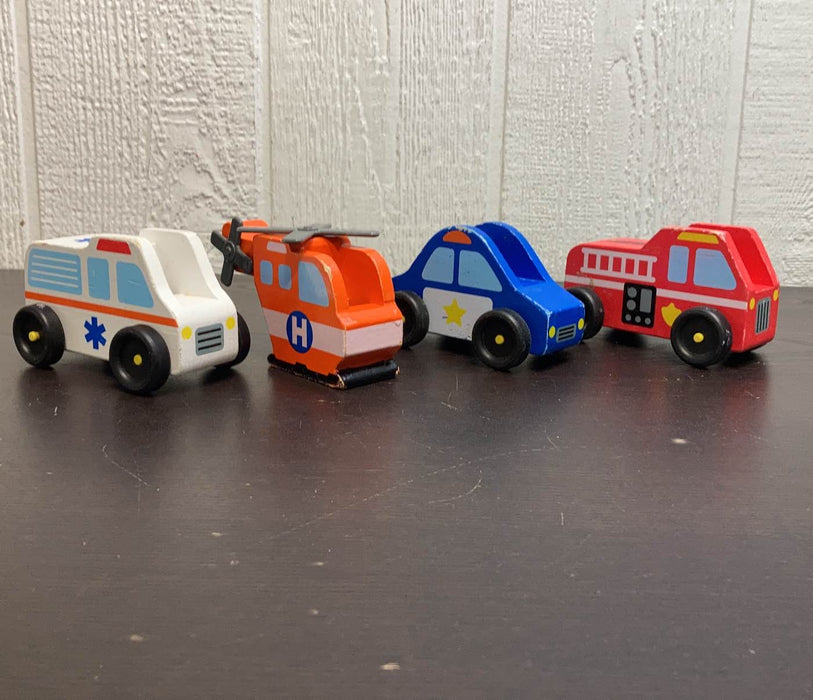 used Melissa & Doug Emergency Vehicle Wooden Play Set