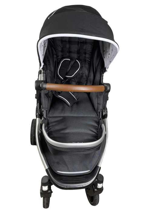 used Mockingbird Single Stroller, 2022, Black, Watercolor Drops, Silver With Penny Leather