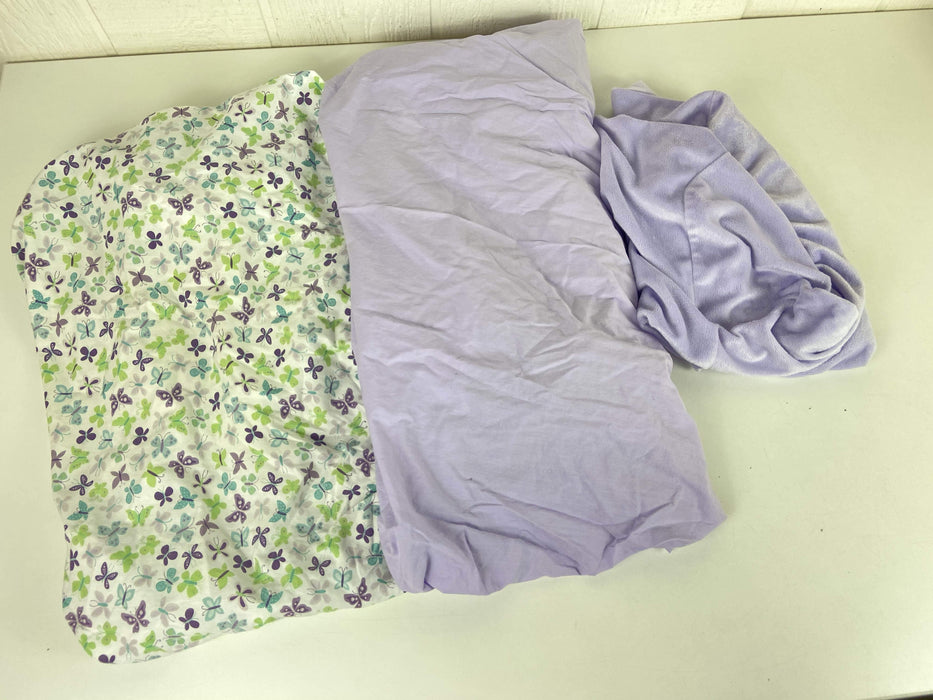 used BUNDLE Fitted Crib Sheets, With Matching Changing Pad Cover