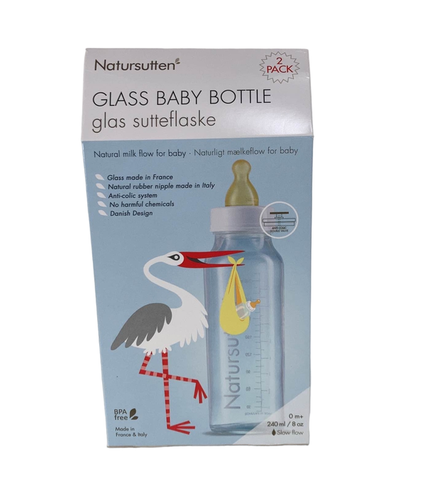 used Natursutten 2-pack Glass Baby Bottles