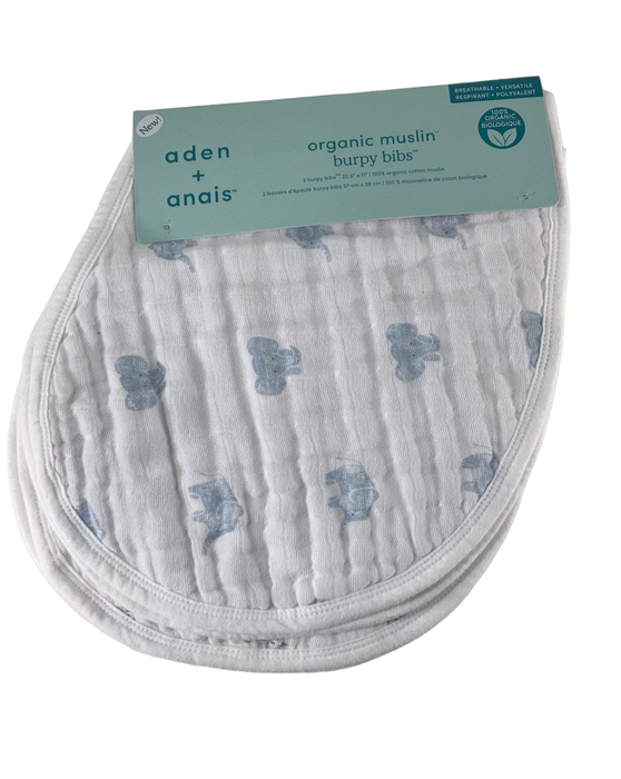 used Aden + Anais Muslin Burpy Bibs 2 Pack, Animal Kingdom