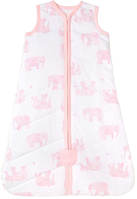 Burt's Bees Baby Beekeeper Wearable Blanket, Medium, 1.5 TOG (Medium Weight), Quilted Blossom Elephants